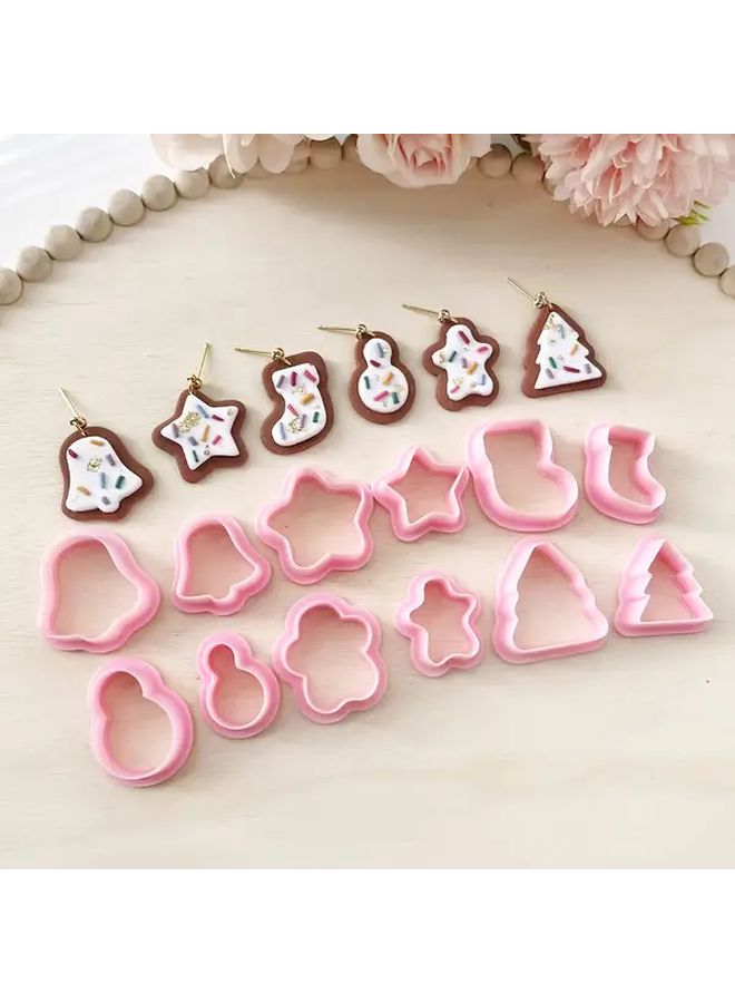 مجموعة قواطع الطين البوليمري 85 مجموعة عيد الميلاد قاطع ب 2 قطعة لصنع المجوهرات DIY الأقراط - Image 4